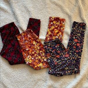 LuLaRoe Women's Leggings Set - Red, Orange, Yellow, Black